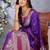 Purple weaving work Blended silk saree with blouse