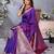 Purple weaving work Blended silk saree with blouse