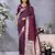 Wine weaving work Blended silk saree with blouse