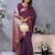 Wine weaving work Blended silk saree with blouse