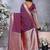 Wine weaving work Blended silk saree with blouse