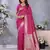Rani pink weaving work Blended silk saree with blouse