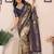 Blue color zari weaving handloom Blended tissue silk saree with blouse