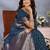 Blue weaving work Blended silk saree with blouse