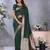 Dark green weaving work Blended silk saree with blouse
