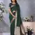 Dark green weaving work Blended silk saree with blouse