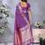 Purple color gala weaving Blended silk saree with blouse