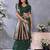 Dark green weaving work Blended silk saree with blouse