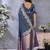 Blue color gala weaving Blended silk saree with blouse