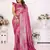 Pink color Blended silk chaturi weaving work saree with blouse