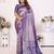 Blue color banarasi blended silk chaturi weaving work saree with blouse