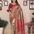 Red color zari weaving handloom blended tissue silk saree with blouse