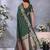 Green color gala weaving blended silk saree with blouse