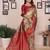 Red color zari weaving handloom blended tissue silk saree with blouse