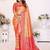 Orange color banarasi blended silk chaturi weaving work saree with blouse