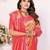 Orange color banarasi blended silk chaturi weaving work saree with blouse