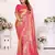 Pink color banarasi tissue Blended silk weaving work saree with blouse