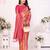 Pink color banarasi tissue Blended silk weaving work saree with blouse