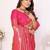Pink color banarasi tissue Blended silk weaving work saree with blouse