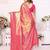 Pink color banarasi tissue Blended silk weaving work saree with blouse
