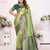 Green color Blended silk weaving work saree with blouse