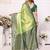 Green color Blended silk weaving work saree with blouse