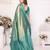 Sky blue color banarasi tissue blended silk weaving work saree with blouse