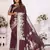 Wine color bandhej weaving kochi blended silk blend saree with blouse