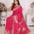 Pink color bandhej weaving kochi blended silk saree with blouse