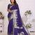 Blue color bandhej weaving kochi Blended silk saree with blouse