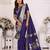 Blue color bandhej weaving kochi Blended silk saree with blouse