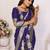 Blue color bandhej weaving kochi Blended silk saree with blouse