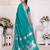 Sky blue color bandhej weaving kochi blended silk saree with blouse