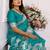 Sky blue color bandhej weaving kochi blended silk saree with blouse