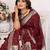 Maroon color bandhej weaving kochi blended silk saree with blouse