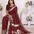 Maroon color bandhej weaving kochi blended silk saree with blouse