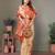 Orange color viscose Blended silk weaving butties saree with blouse