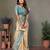 Sky blue color viscose blended silk weaving butties saree with blouse