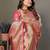 Pink color viscose Blended silk weaving butties saree with blouse
