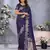 Navy color gala weaving Blended silk blend saree with blouse