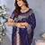 Navy color gala weaving Blended silk saree with blouse