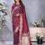 Wine color gala weaving blended silk saree with blouse