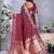 Wine color gala weaving blended silk saree with blouse
