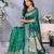 Sea green color gala weaving Blended silk saree with blouse