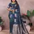 Blue color gala weaving Blended silk saree with blouse