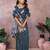 Blue color gala weaving Blended silk saree with blouse