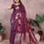 Wine color gala weaving Blended silk saree with blouse