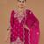 Pink embroidered vichitra semi-stitched palazzo style salwar suit