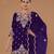 Blue embroidered vichitra semi-stitched palazzo style salwar suit