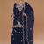 Navy blue embroidered vichitra semi-stitched palazzo style salwar suit